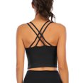thumbnail image 4 of FUTATA Women's Fitness Workout Sports Bra, Cross Strap Sports Bra Medium Support Yoga Bra, Tube Bra Pad Tank Top With Detachable Cups, Black/White/Blue/Purple, 4 of 8