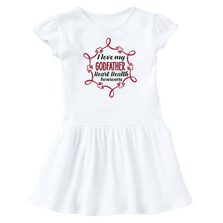 

Inktastic I Love My Godfather Heart Health Awareness Gift Baby Girl Dress