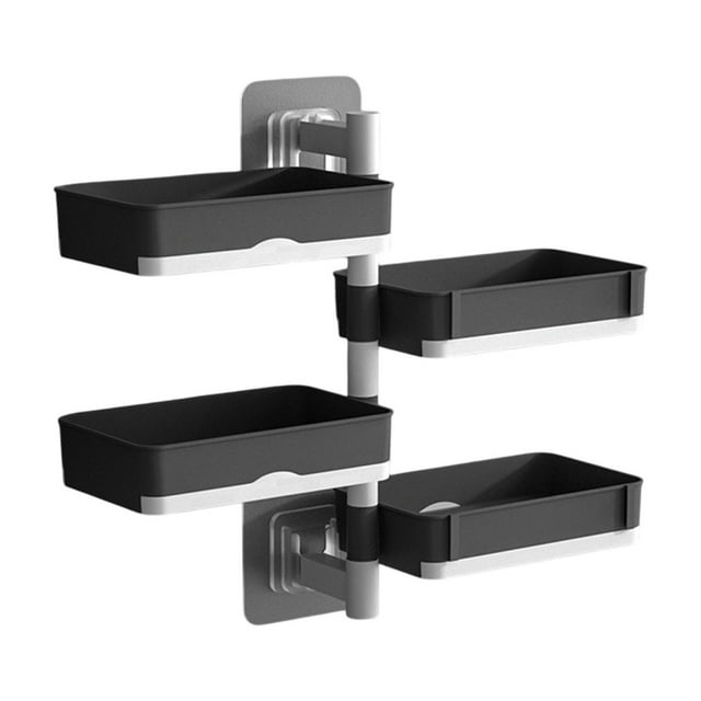 Aqestyerly Soap Box without Punch Soap Storage Box Bathroom Rack Rotating Wall Mounted High End Household Soap Box Suitable for Bathrooms and toilets Soap Box Wall Mounted Soap Drain Box Household