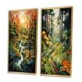 thumbnail image 3 of Designart "Forest Sunset Amidst Little River Daydreams I" Forest Framed Wall Art Set Of 2 - Traditional Green Framed Wall Art Set Of 2, 3 of 6