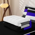 thumbnail image 5 of Erosebridal Modern Line Art Zipper Queen Comforter Set with Fitted Sheet and 2 Pillowcases,Simple Geometric Stripe Zipper Bedding Set For Girls,Black Reversible,4 Pieces, 5 of 7