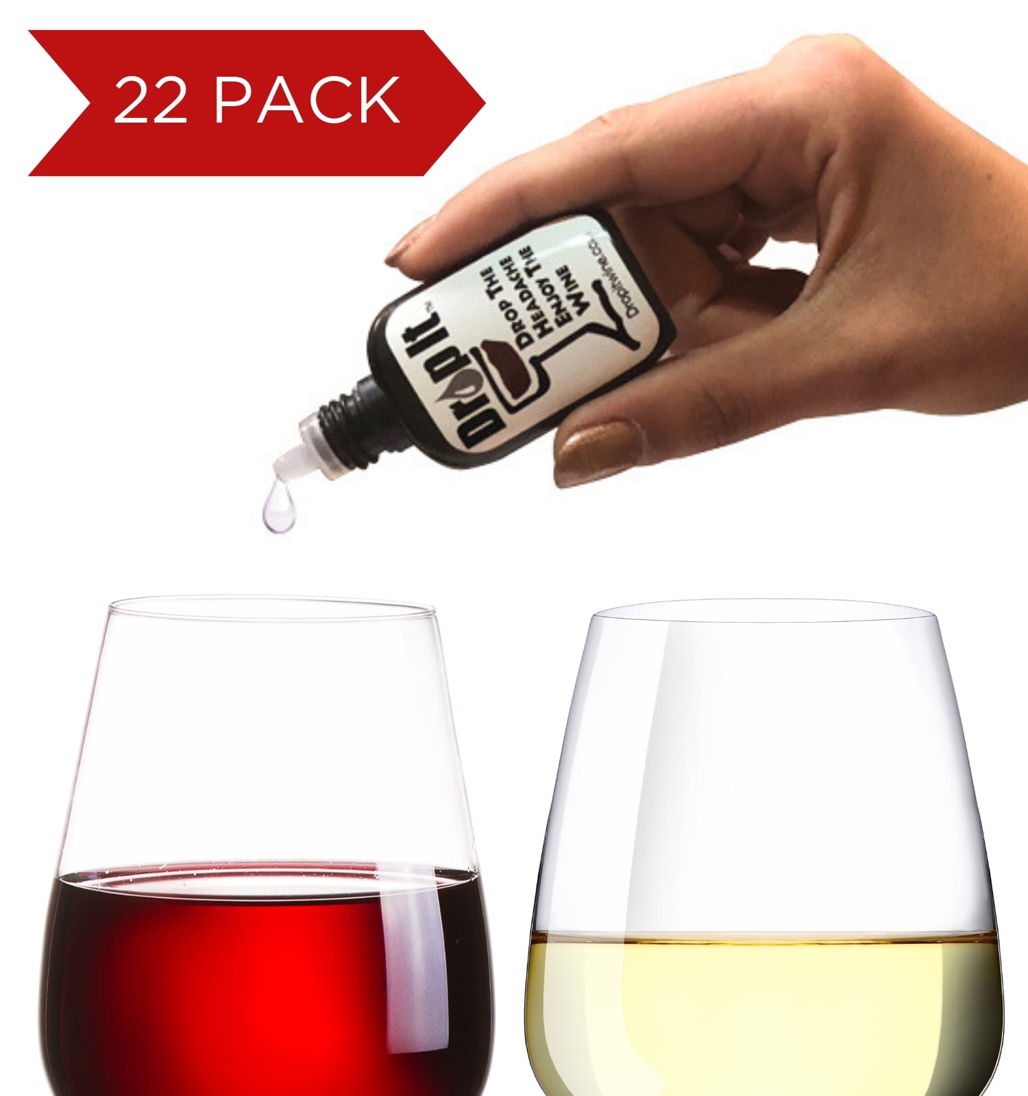 Drop It Wine Drops, 22 Pack Natural Wine Sulfite Remover and Tannin