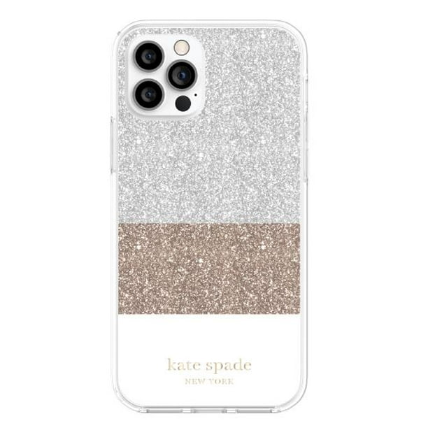 Kate Spade New York Kate Spade Protective Hardshell Case for iPhone 13 Pro  - Glitter Block White 