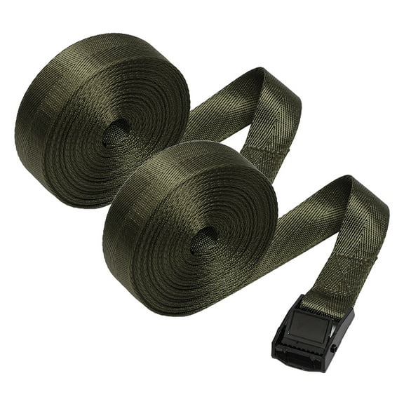 HEMOTON  2 Rolls Strap Cargo Ratcheting Tie down Straps Travel Green