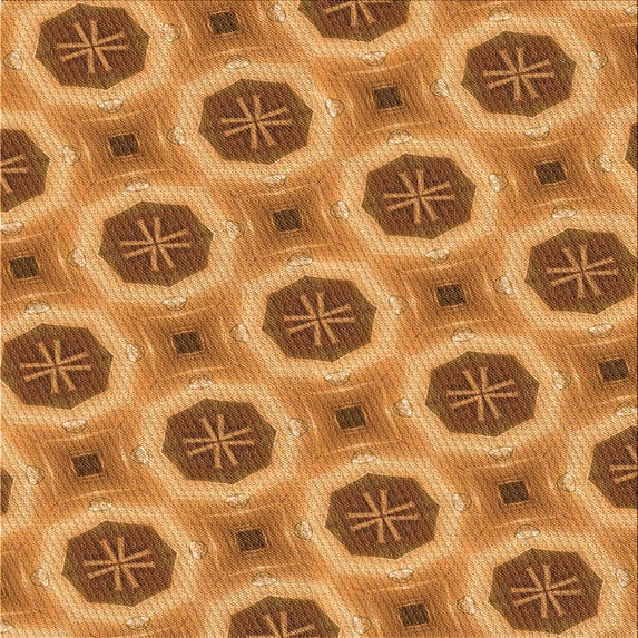 Ahgly Company Machine Washable Indoor Square Transitional Mahogany Brown Area Rugs, 4' Square