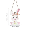 thumbnail image 3 of QuanTara Easter Wooden Hanging Decor, 11.1x8.07in Multicolor Rabbits Chick Egg Ornaments with Jute Cord, Wooden Wall Door Window Hanging Sign for Home Spring Party Decor, 3 of 6