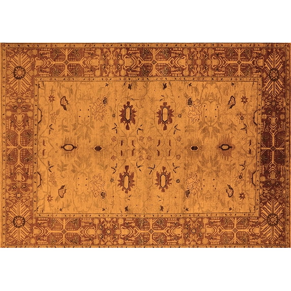 Ahgly Company Indoor Rectangle Oriental Orange Traditional Area Rugs, 8' x 10'