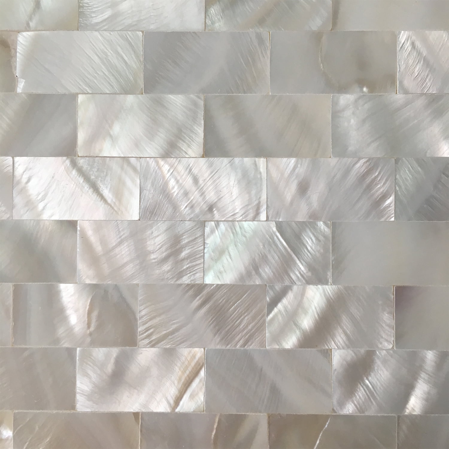 12 x 12 White Brick Art3d 6-Pack Peel and Stick Mother of Pearl Shell Tile for Kitchen Backsplashes