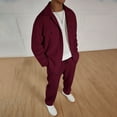 thumbnail image 2 of Kalauyu Men's Tracksuits Casual Sweatsuit 2 Piece Full Zip Sweatshirt and Sweatpants Set Athletic Jogging Suit, 2 of 7