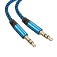 thumbnail image 3 of Auxiliar Cable 3,5mm Macho a Macho Nylon Trenzado 3 Pies Auxiliar Cable Azul para Auriculares, Inteligentes Teléfonos, Casa/Coche Estéreo, Altavoces, Computadoras, 3 of 6