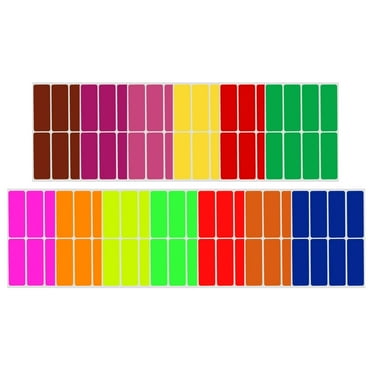 Colored Label Sticker Rectangle in 13 colors 1 x 3 inch Writable Labels - 104 Pack by Royal Green