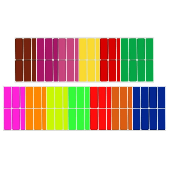 Colored Label Sticker Rectangle in 13 colors 1 x 3 inch Writable Labels - 104 Pack by Royal Green