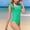 02a Mint Green, variant on Teen Swimsuits One Piece Girls Swimsuit Ruffle Adjustable Straps One Piece Bathing Suit Solid Color Ruched Girls' Swimwear 9-16Y