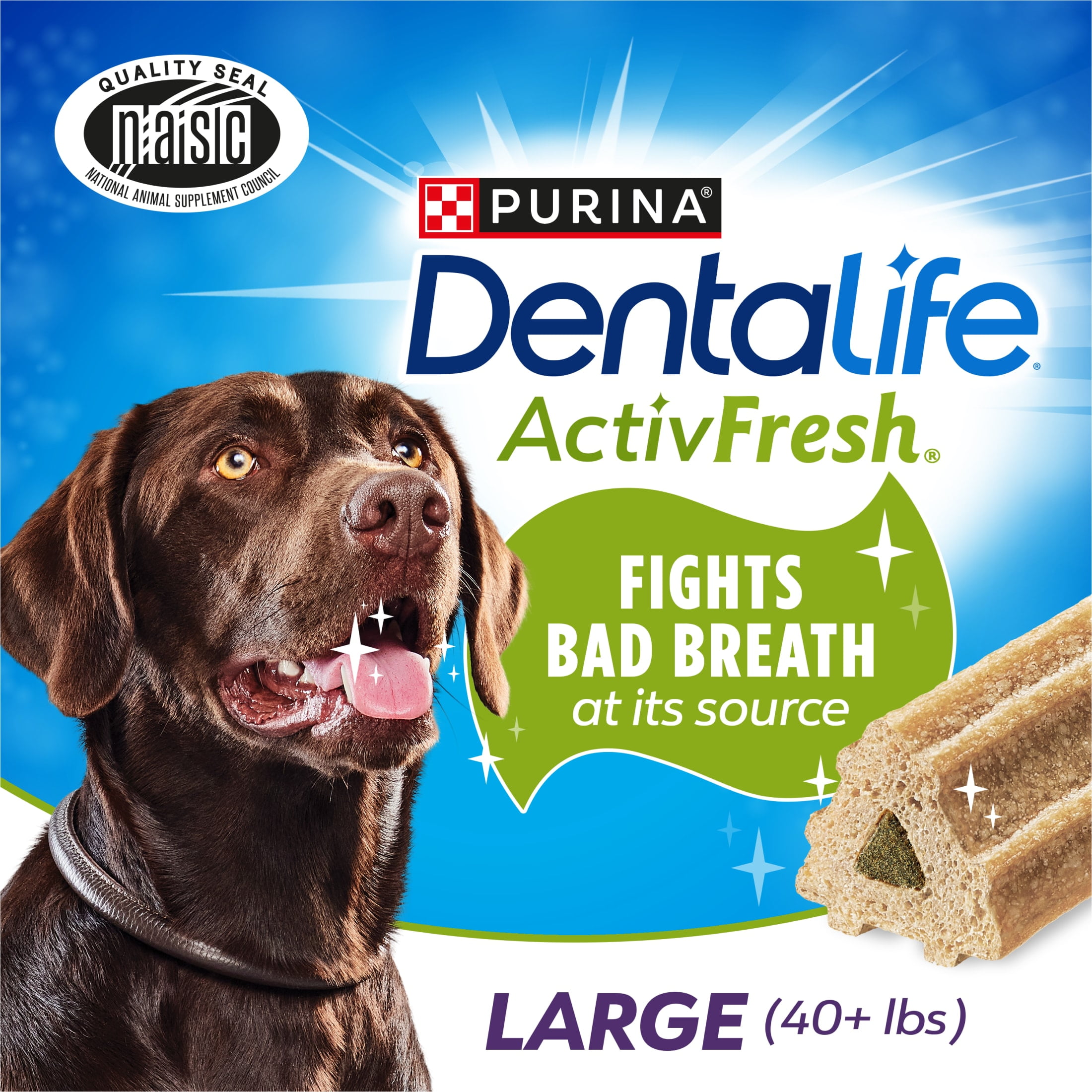 Purina DentaLife ActiveFresh Large Dog Treats Dental Chews with Chicken, 35 oz Pouch, 2 Packs (30 Count)