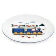 thumbnail image 3 of 7.6 fl oz (225 ml) Porcelain Kids Plates and Mug Set Kid's Porcelain Dinnerware Set of 3 Tableware Set for Kids Deep Plate Flat Plate and Kid's Mug (Little Train), 3 of 10