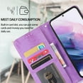 thumbnail image 6 of Allytech Wallet Case for Samsung Galaxy S22 Plus 5G (6.6 inch) 2022 Model, Detachable Bumper PU Leather Shockproof Slim Stand Card Slots Case with Hand Strap for Samsung S22+/S22 Plus, Purple, 6 of 7
