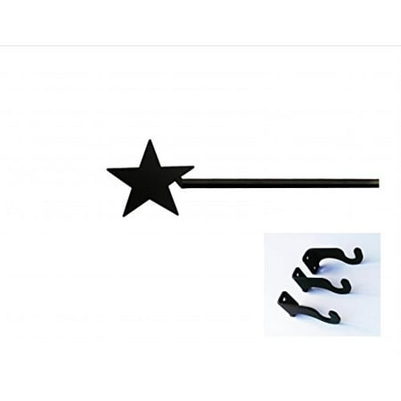 Aerial Rods Star - Village Wrought Iron CUR-45-112-S Star Curtain Rod - Large