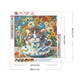 thumbnail image 2 of Pintura de diamante 5D DIY taladro redondo completo gato en una taza de té kit decoración del hogar 30x30cm, 2 of 9