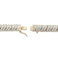 thumbnail image 2 of PalmBeach Jewelry Diamond Accent Two-Tone Pave-Style S-Link Tennis Bracelet Gold-Plated 7" or 8", 2 of 5
