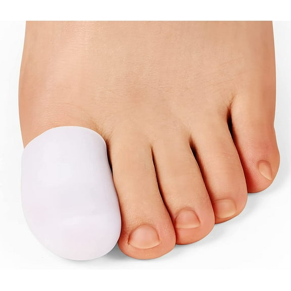 Big Toe Protectors 10 ct, Silicone Toe Caps to Cushion Toe Blister, Corn, Callus, Great for Running, Walking, Stop Toe Pain (Large, White)