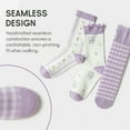 thumbnail image 5 of Balabala Girls Ruffle Crew Socks, 3-Pack Mixed Fabric Socks, Seamless Cute Kids Socks for Everyday Wear (3–11 Years), 5 of 6