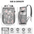 thumbnail image 3 of Travel Cooler Bag - Pioneer Flower Floral Print Pattern Camping Beer Cooler Backpack with Bottle Opener- Waterproof Insulated Picnic Backpacks - Cooler Bag for Beach, 3 of 6