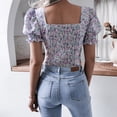 thumbnail image 3 of Top Elegante de Mujer Puff Manga Corta ANGGREK AH3027 Ruched Back Floral Slim Fit, 3 of 6
