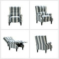 thumbnail image 3 of Tina's Home Vintage Navy Stripe Wingback Recliner Chair, Manual Push Back Fabric Armchair with Footrest, GREENGUARD, 3 of 8