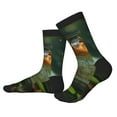 thumbnail image 2 of KLL Intellectual Frog Pond Print Cool Socks Men's Women's Crew Socks Funny Crazy Novelty Stockings, 2 of 7