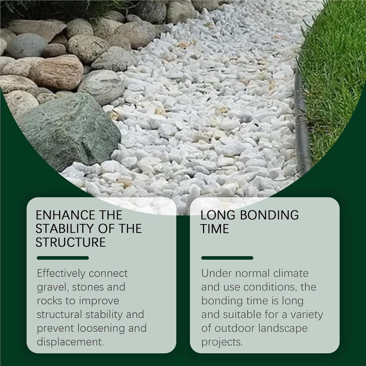 Quick-Drying Sticky Landscape Adhesive, 500g Rock Glue for Landscaping, Landscape Adhesive for Stone, for Outdoor Walkways,Yards, Patios, Gravel, Wood (500g)