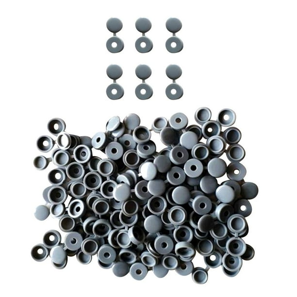 Tornillo de plástico Colco 100 Piezas para decoración de Muebles Gris Cubierta de tornillo con bisagras