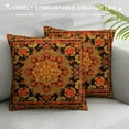 thumbnail image 3 of Nawypu Tribal Floral Throw&nbsp;Pillow&nbsp;Covers Geometric Flowers Pillow&nbsp;Covers Red Green Square Lattice Cushion&nbsp;Covers Exotic Persian Retro Bohemian Indian Abstract Grid Cushion Cases, 3 of 5