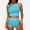Blue, variant on Women's Neck Top High Waisted Bikini Set Sport Color Matching Swimsuit Two Piece Set Swim Suit Tops for Juniors Bathing Suit Shirts for Juniors Swimsuit Top Size Small Supportive Swimsuits for Women