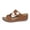 Brown, variant on Floral Wedge Slide Mules, Two Strap Summer Platform Sandals, Womens Wedge Sandals Dressy Slip On Comfortable Summer Shoes Floral Platform Wedges Slides for Casual Walking, Brown 5.5