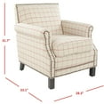 thumbnail image 4 of SAFAVIEH Easton Club Chair In Plaid Brass Nail Head Tan / Red, 4 of 8