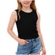 thumbnail image 1 of Camiseta de tirantes de cuello redondo para niños, primavera y verano, color liso, mangas abullonadas, manga corta, cuello redondo, camiseta para niños, camiseta de poliéster para niños., 1 of 6