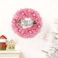 thumbnail image 6 of Hvmvliv 15.75in Christmas Tinsel Wreath with Balls Merry Christmas Artificial Xmas Wreath for Front Door Window Hanging Ornaments Christmas Decoration Props Pink, 6 of 7
