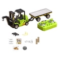 thumbnail image 4 of Carretilla elevadora RC 1/64 con remolque, mini carretilla elevadora de control remoto con camión de plataforma Verde, 4 of 8