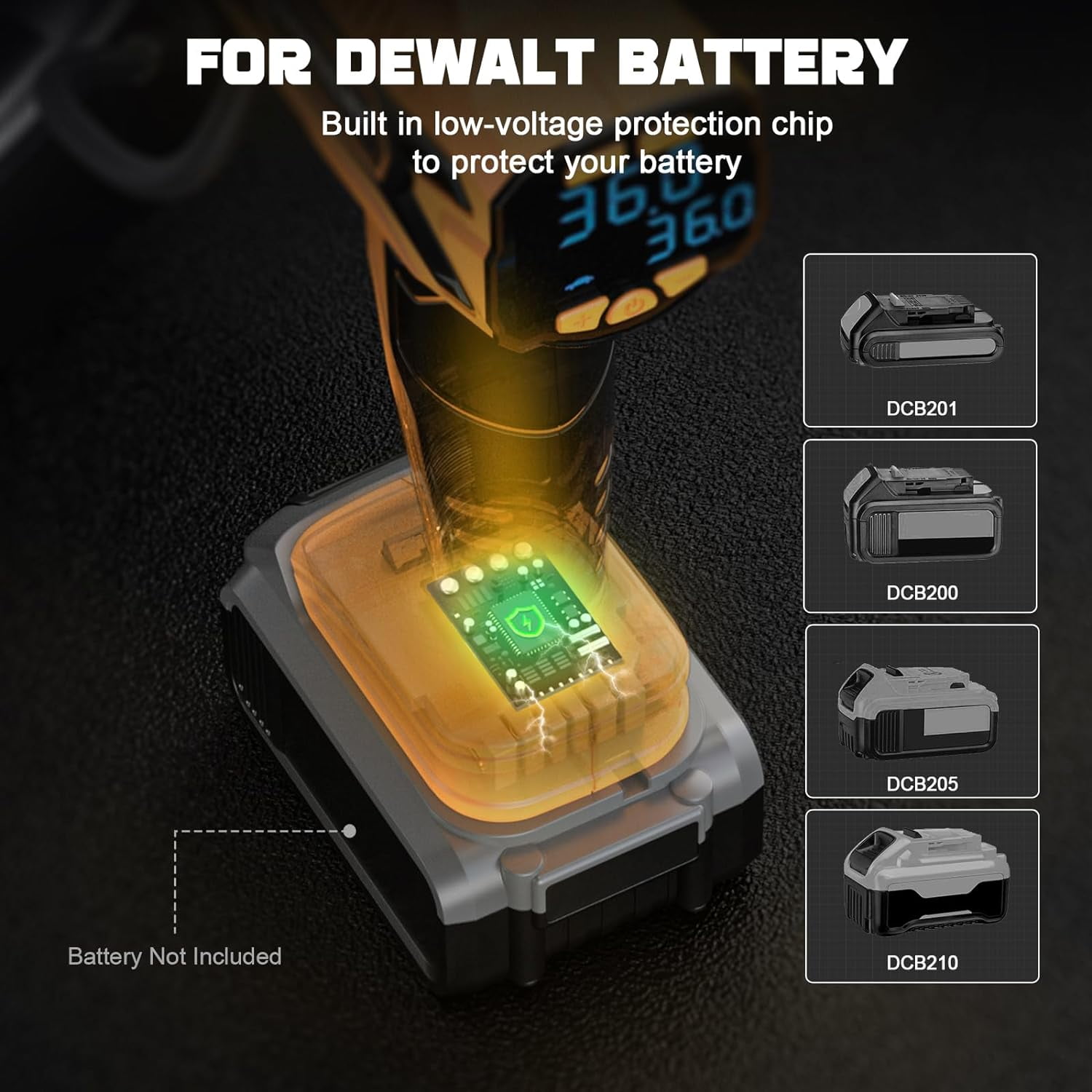 Cordless Tire Inflator Compatible with DeWalt 20V Battery, 160PSI Portable Electric Air Pump with Digital Gauge for Car Motorcycle Bike Ball