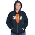 thumbnail image 4 of Chilin in Illinois Funny State Shape Zip Up Hoodie Men's Women's Brisco Brands X, 4 of 6