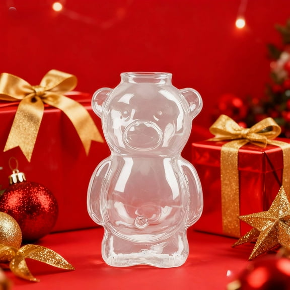 Glass Straw Cup, Cute Drinking Glasses, Honey Bear Straw Cup, Teddy Bear Glass Cup with Straw 12oz, Cute Mugs, Coffee Beer Wine Cocktail Drinks Glassware, Bear Glass Cup with Lid and Straw, by UKHBMC