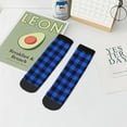 thumbnail image 7 of Fuzoiu Buffalo Plaid Blue Black Print Adult Socks, Crew Moisture-wicking Socks, Unisex Cushion Crew Socks,Casual Sports Ankle Socks, 7 of 7