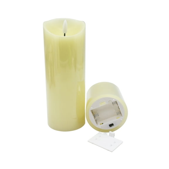 7.87" Battery-Operated LED Ivory Flameless Pillar Candle, by Way To Celebrate