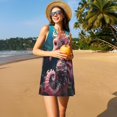 thumbnail image 3 of Fotbe Ocean Seahorse Vestido de Verano sin Mangas para Mujer – Vestido Midi Línea A, Estilo Camiseta Floral, Vestido Playero Casual y Fluido, 3 of 7