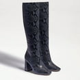 thumbnail image 2 of Sam Edelman Clarem Dark Blue Snake Zip Block Heel Almond Toe Knee High Boots (Dark Blue, 7.5), 2 of 4