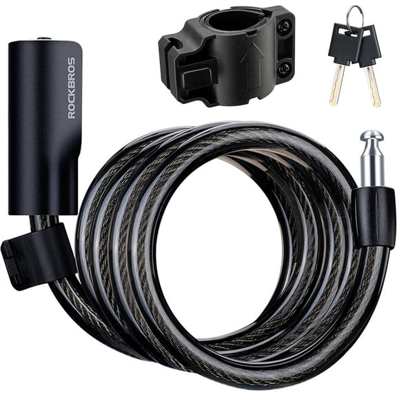 ROCKRBOS Bike Cable Lock with 2 Keys ABS Lock Shell Cable Lock for Bicycle Scooter Gate