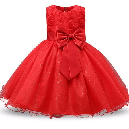 

GYRATEDREAM Toddler Little Big Girls Sequins Lace Tulle Princess Dress Flower Kids Birthday Dresses with Bowknot