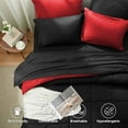 thumbnail image 3 of Queen Comforter Set 7 Piece, Reversible Bed in a Bag Queen Size, Lightweight Bedding Set with 1 Comforter(88"*88"), 2 Pillow Shams, 2 Pillowcases, 1 Flat Sheet, 1 Fitted Sheet, Red & Black, 3 of 6