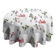 thumbnail image 4 of White Christmas Snowman Pattern Round Tablecloth 60"x60",Wrinkle Wipeable Table Cloth for Kitchen Dining Room Picnic Patio Party, 4 of 6