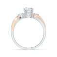 thumbnail image 2 of ANGARA Lab Grown 3 Stone Diamond Twisted Vine Ring for Women in 14K White & Rose Gold (Size-6mm| Color-F-G| Clarity-VS) | April Birthstone, Anniversary Jewelry Gift for Women | Lab-Grown Diamond Ring, 2 of 8